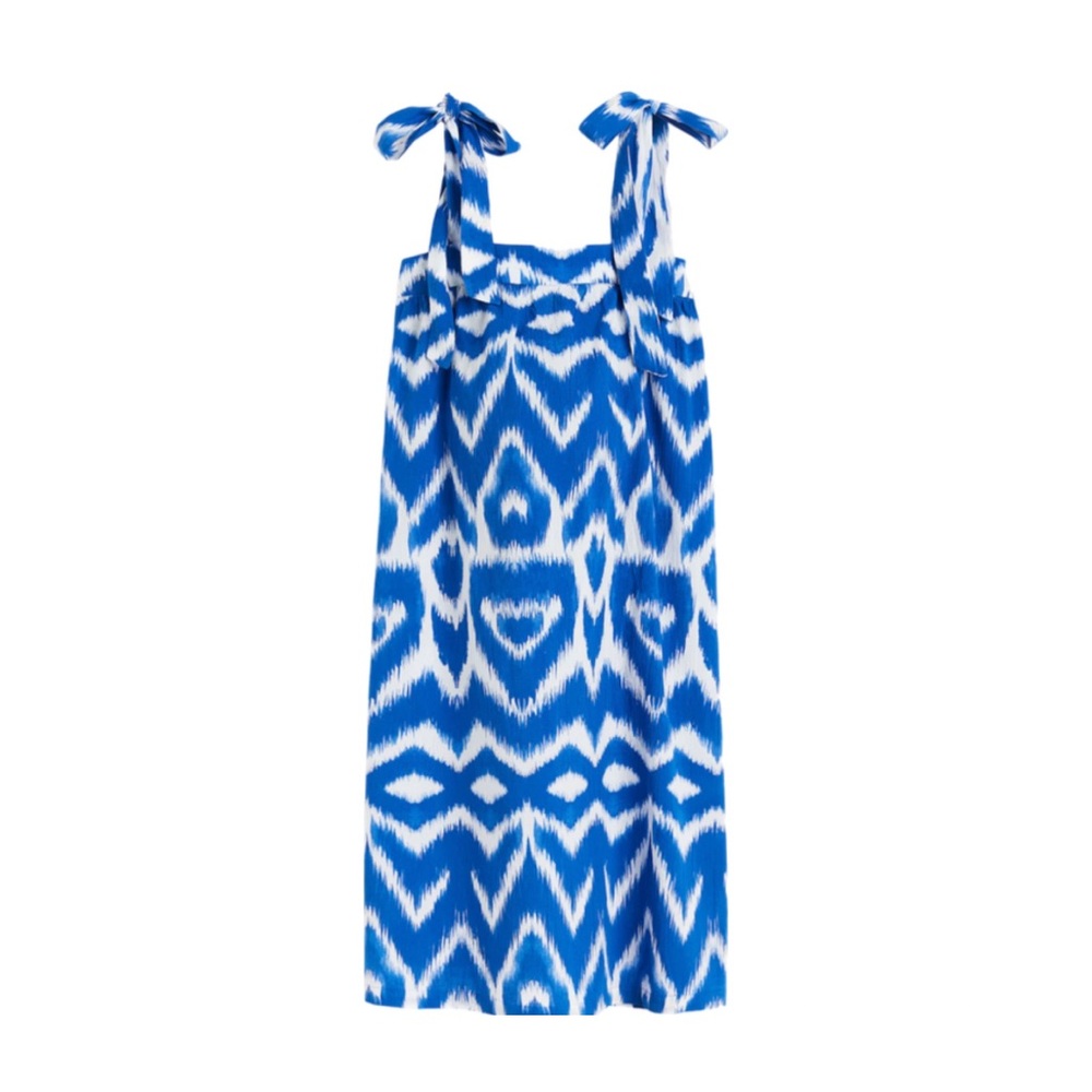 Blue and White Patterned Dress